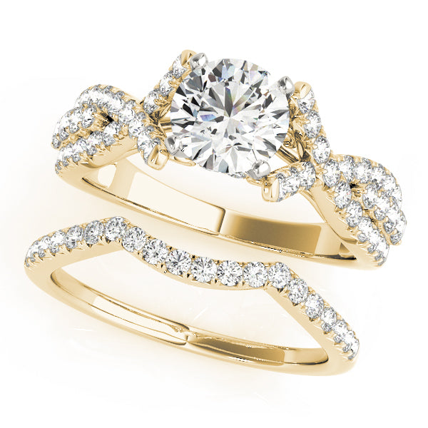 Multirow Twisted Shank Hidden Halo Engagement Rings