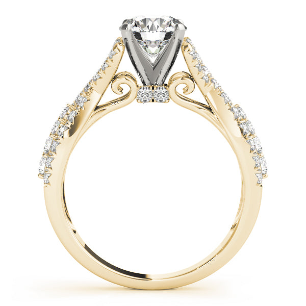 Multirow Twisted Shank Hidden Halo Engagement Rings