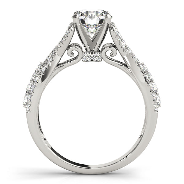 Multirow Twisted Shank Hidden Halo Engagement Rings