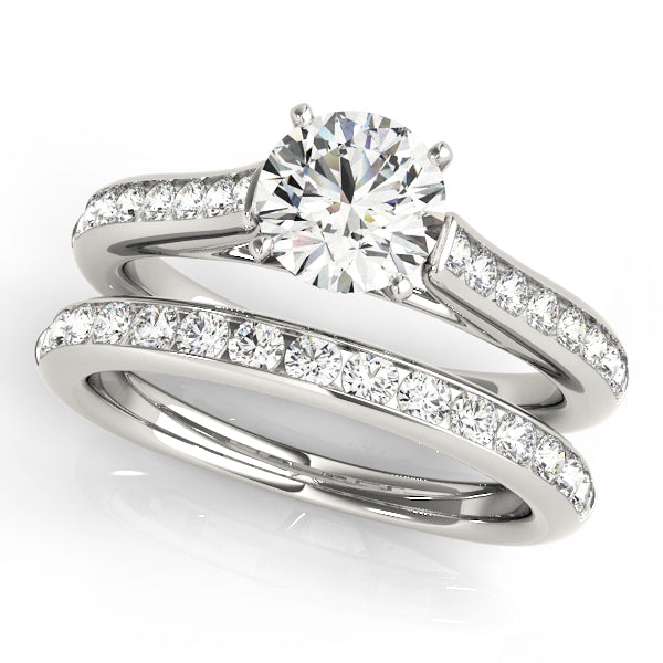 Channel Set Cathedral Engagement Ring