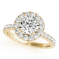 Halo Split Prong Round Engagement Ring