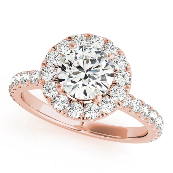 Halo Split Prong Round Engagement Ring
