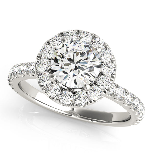 Halo Split Prong Round Engagement Ring