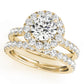 Halo Split Prong Round Engagement Ring