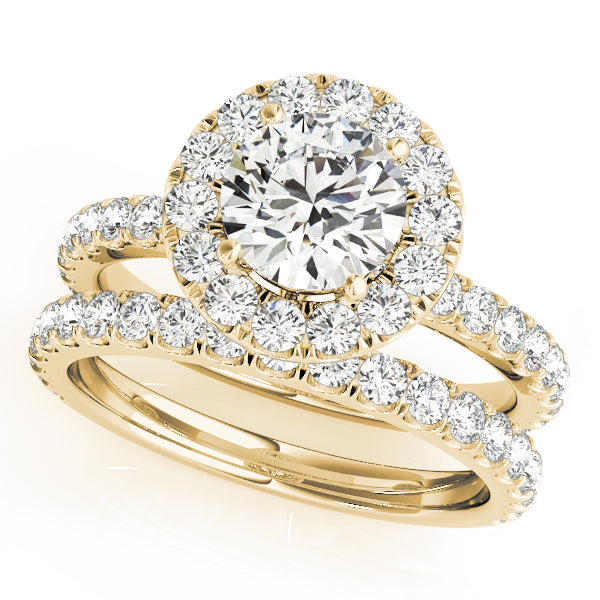 Halo Split Prong Round Engagement Ring