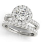 Halo Split Prong Round Engagement Ring