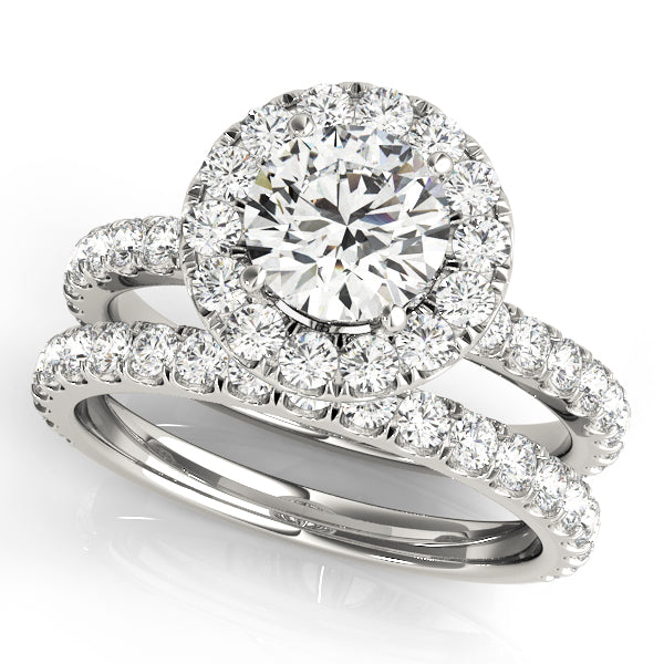 Halo Split Prong Round Engagement Ring