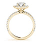 Halo Split Prong Round Engagement Ring