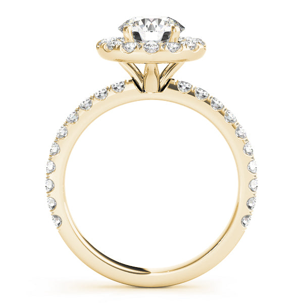 Halo Split Prong Round Engagement Ring