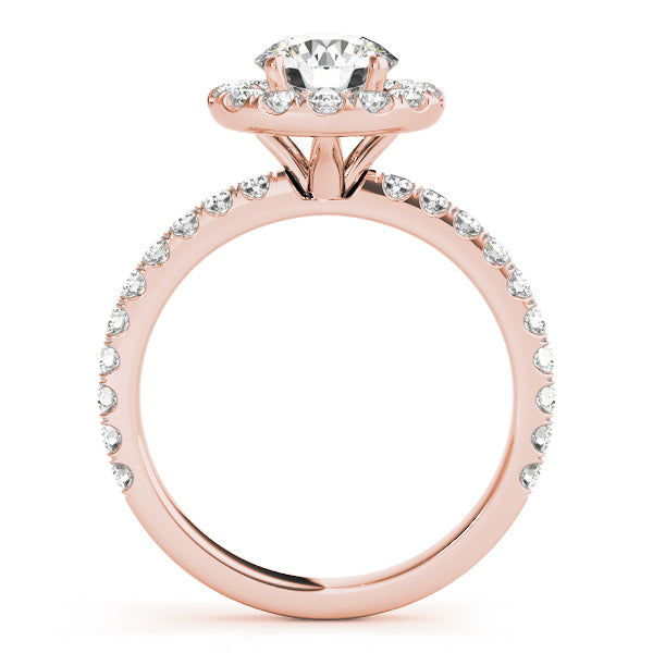Halo Split Prong Round Engagement Ring