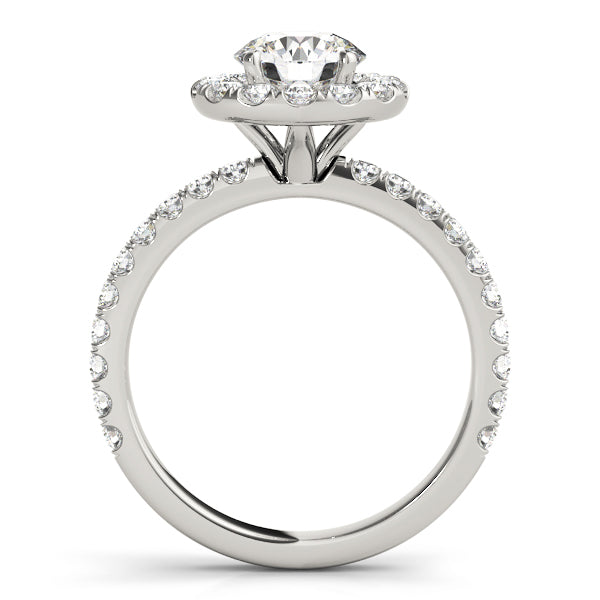Halo Split Prong Round Engagement Ring