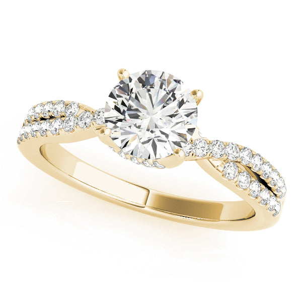 Twisted Hidden Halo Engagement Ring