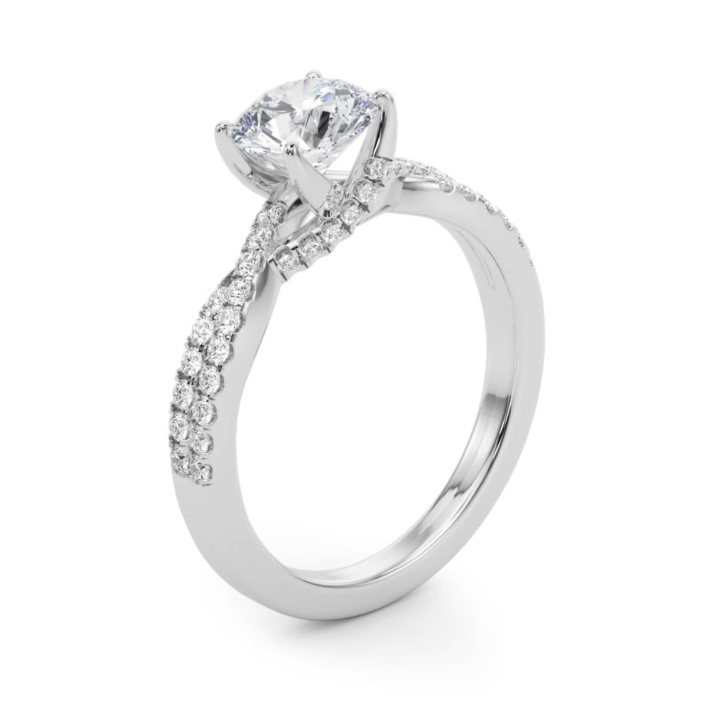 Twisted Hidden Halo Engagement Ring