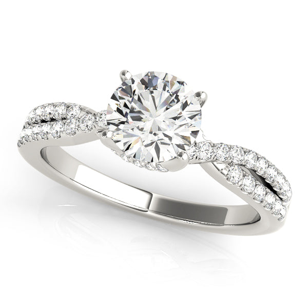 Twisted Hidden Halo Engagement Ring