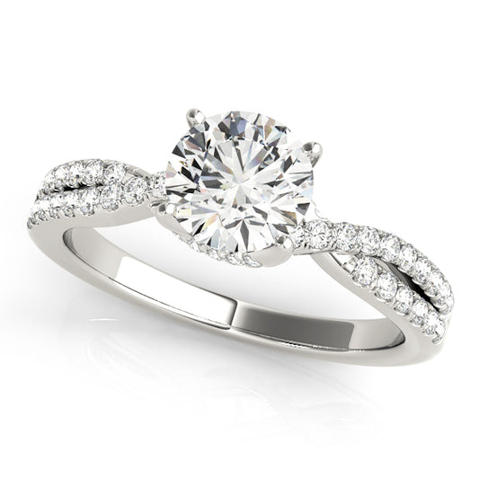 Twisted Hidden Halo Engagement Ring