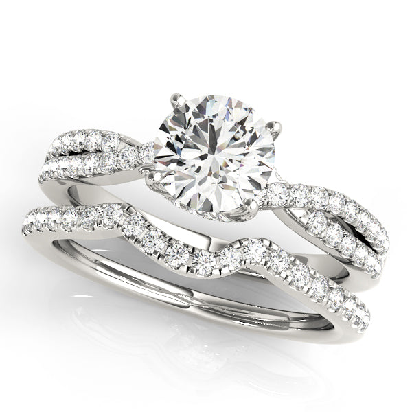 Twisted Hidden Halo Engagement Ring