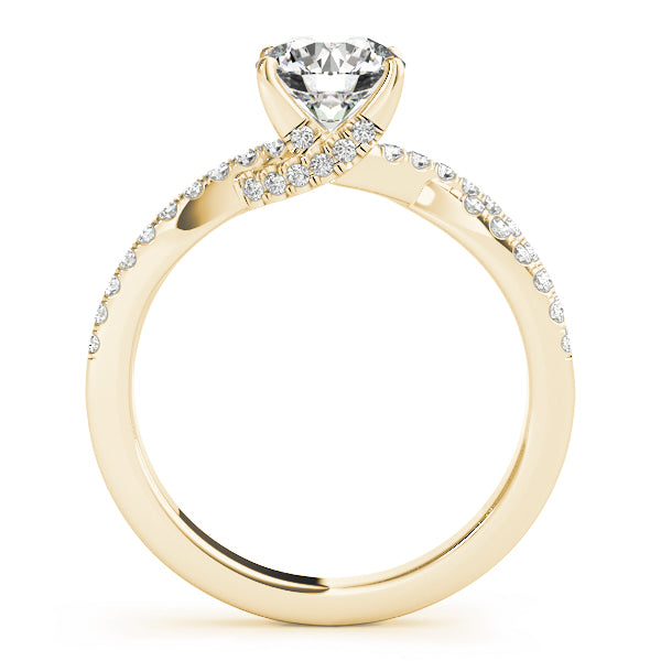 Twisted Hidden Halo Engagement Ring