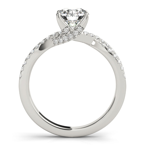 Twisted Hidden Halo Engagement Ring