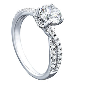 Twisted Hidden Halo Engagement Ring