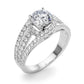 Multirow Split Shank Halo Engagement Ring