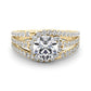 Multirow Split Shank Halo Engagement Ring