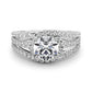 Multirow Split Shank Halo Engagement Ring