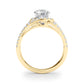 Multirow Split Shank Halo Engagement Ring