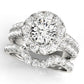 Double Row Pavé Round Halo Engagement Ring