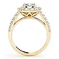 Double Row Pavé Round Halo Engagement Ring