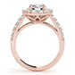 Double Row Pavé Round Halo Engagement Ring