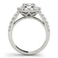 Double Row Pavé Round Halo Engagement Ring