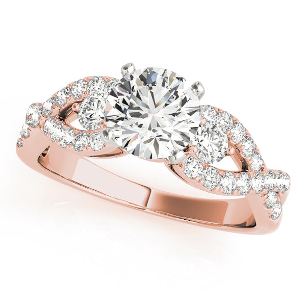 Twisting 3-Stone Engagement Ring