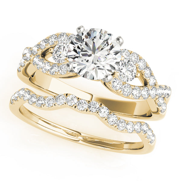 Twisting 3-Stone Engagement Ring