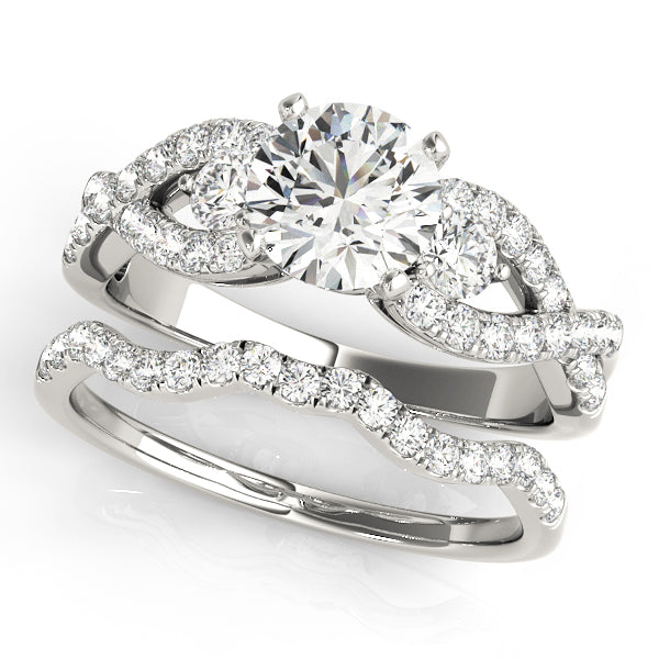 Twisting 3-Stone Engagement Ring