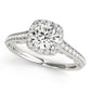 Vintage Prong Milgrain Hidden Halo Engagement Ring