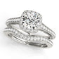 Vintage Prong Milgrain Hidden Halo Engagement Ring