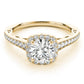 Vintage Prong Milgrain Hidden Halo Engagement Ring
