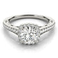 Vintage Prong Milgrain Hidden Halo Engagement Ring
