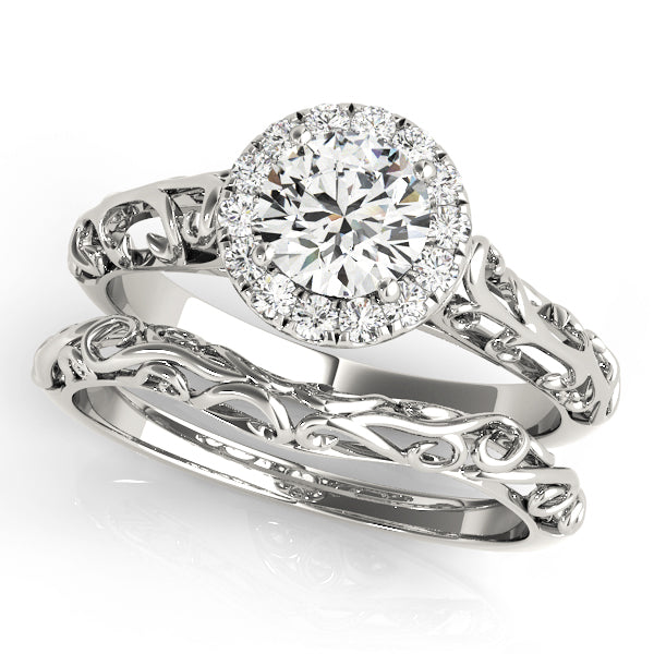 Vintage Filigree Halo Engagement Rings