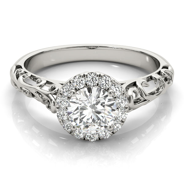 Vintage Filigree Halo Engagement Rings