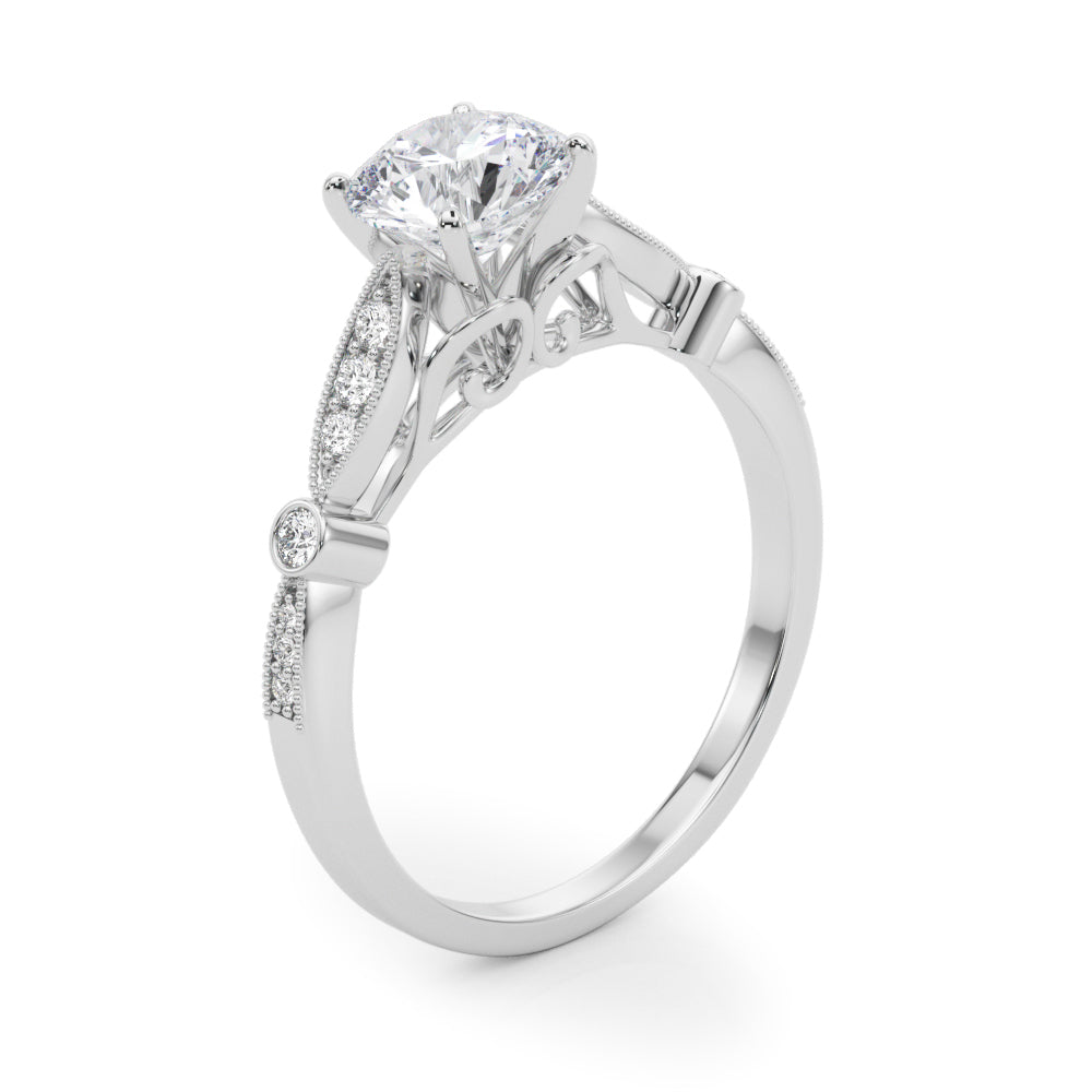 Vintage Inspired Milgrain Edge Engagement Ring