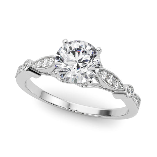 Vintage Inspired Milgrain Edge Engagement Ring