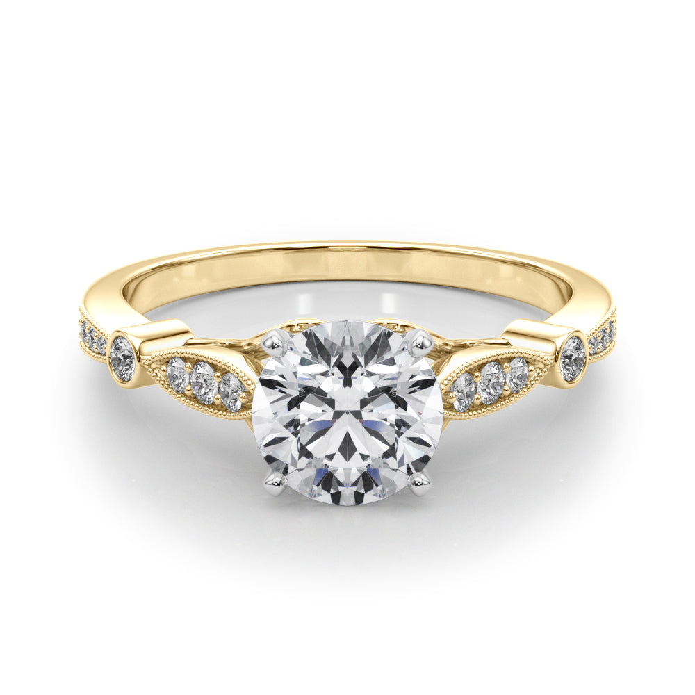 Vintage Inspired Milgrain Edge Engagement Ring
