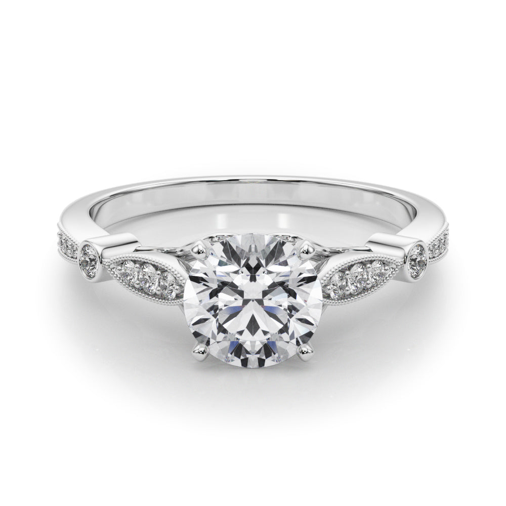 Vintage Inspired Milgrain Edge Engagement Ring