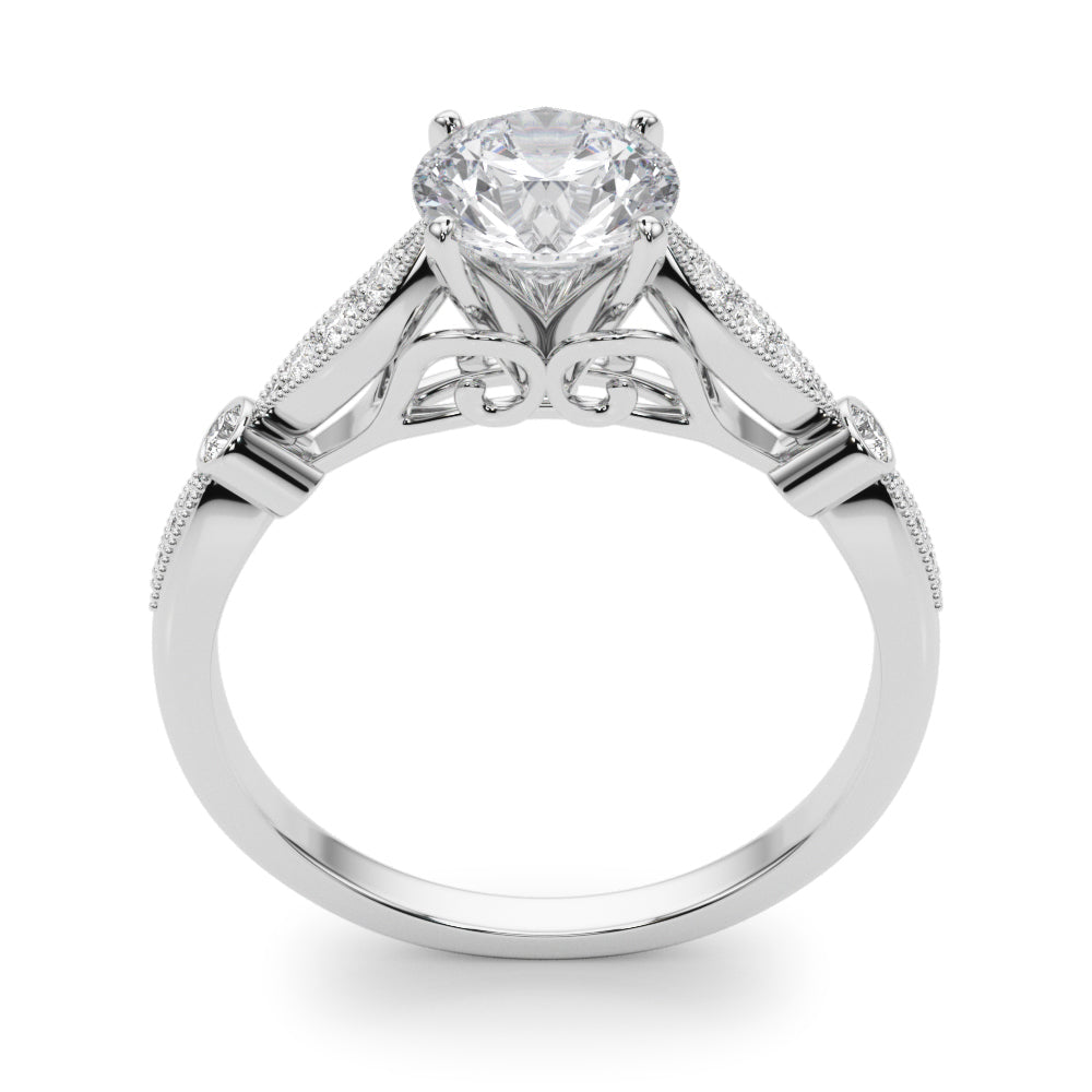 Vintage Inspired Milgrain Edge Engagement Ring