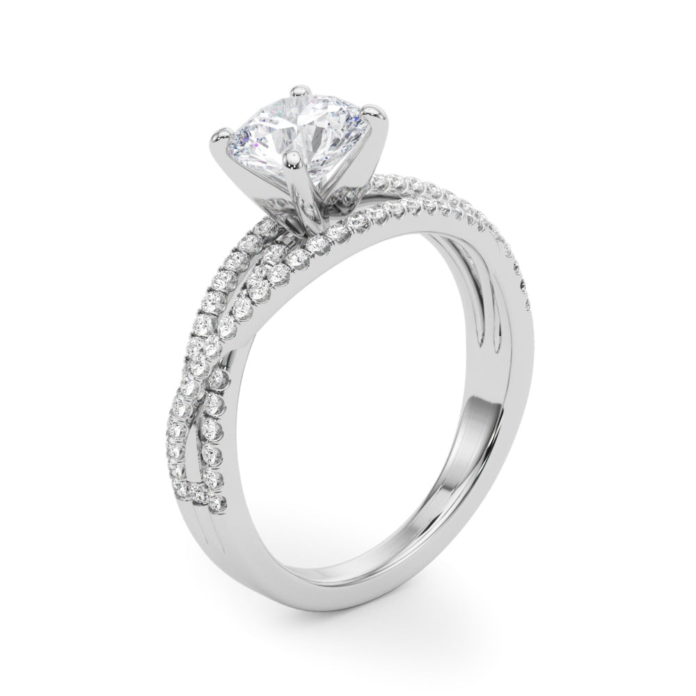Bypass Split Shank Engagement Ring