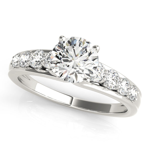 U-Prong Single Row Round Engagement Ring