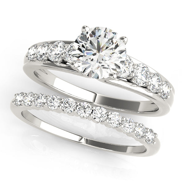 U-Prong Single Row Round Engagement Ring