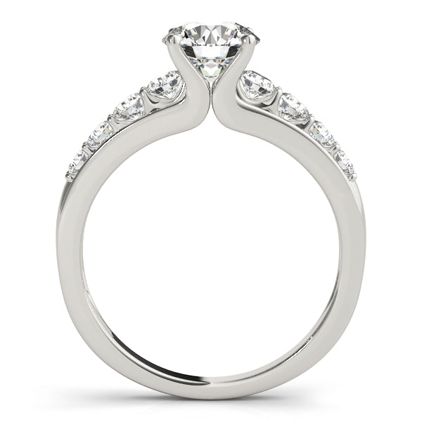 U-Prong Single Row Round Engagement Ring