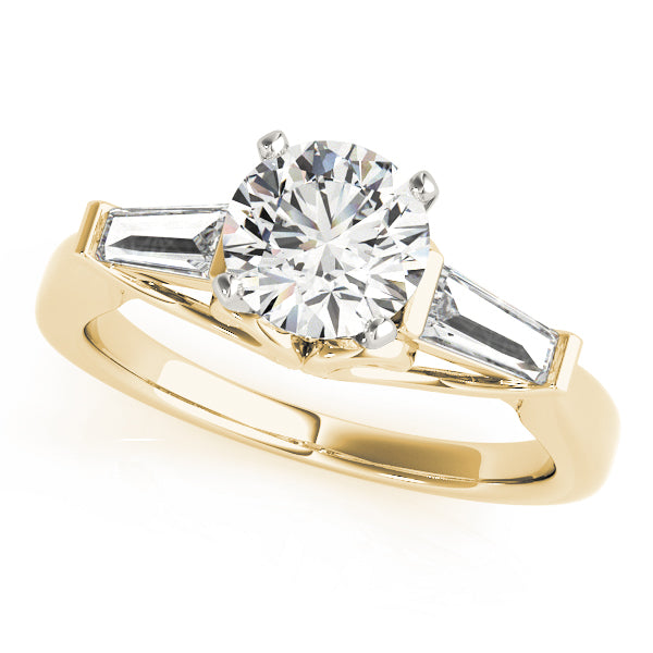 3-Stone Baguette & Round Engagement Ring